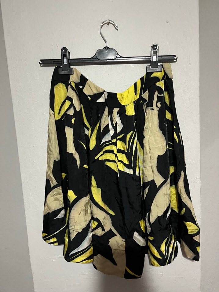 Sarı Siyah Düğmeli Mini Etek - Görsel 5