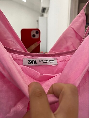s Beden pembe Renk Zara saten elbise
