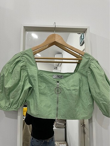 Zara Fermuarlı bluz balon kollu