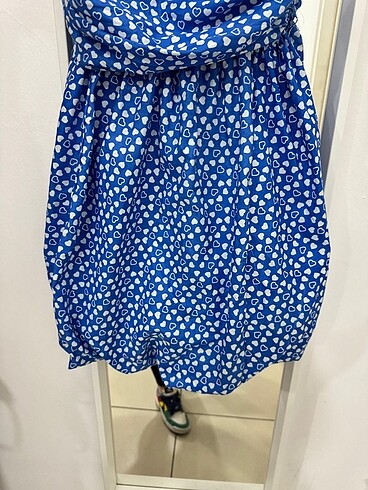 Zara Zara ip askılı kalp desenli balon elbise