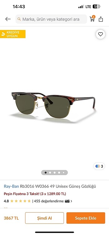 Ray ban Güneş gözlüğü