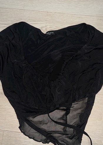 Siyah Gotik V Yaka Uzun Kollu Bluz - Görsel 5