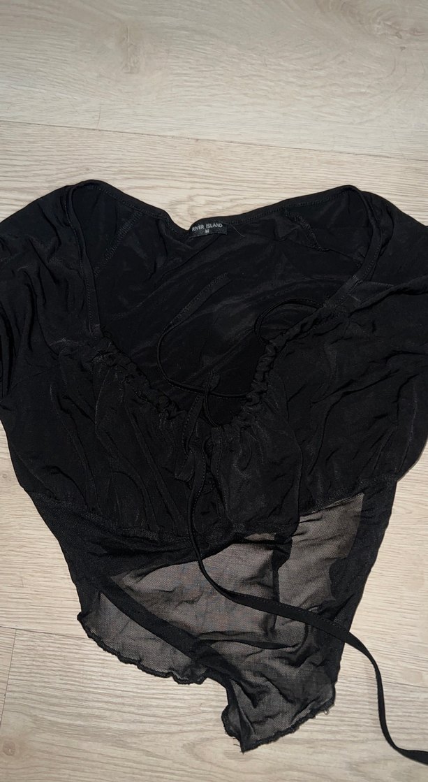 Siyah Gotik V Yaka Uzun Kollu Bluz - Görsel 5