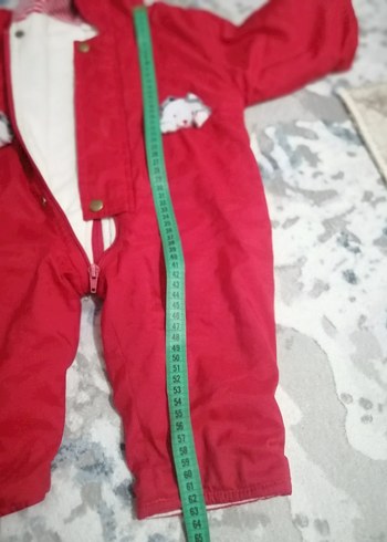 Kürklü Kırmızı Bebek Kız Tulumu - Görsel 2