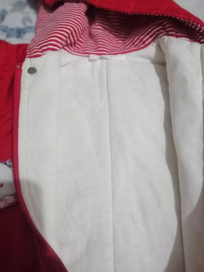 Kürklü Kırmızı Bebek Kız Tulumu - Görsel 4