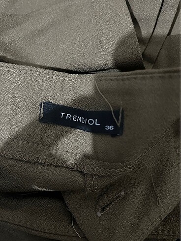 Haki wide leg pantolon - Görsel 7