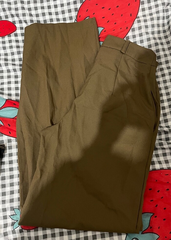 Haki wide leg pantolon - Görsel 2