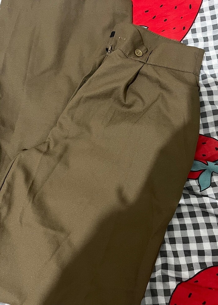 Haki wide leg pantolon - Görsel 3