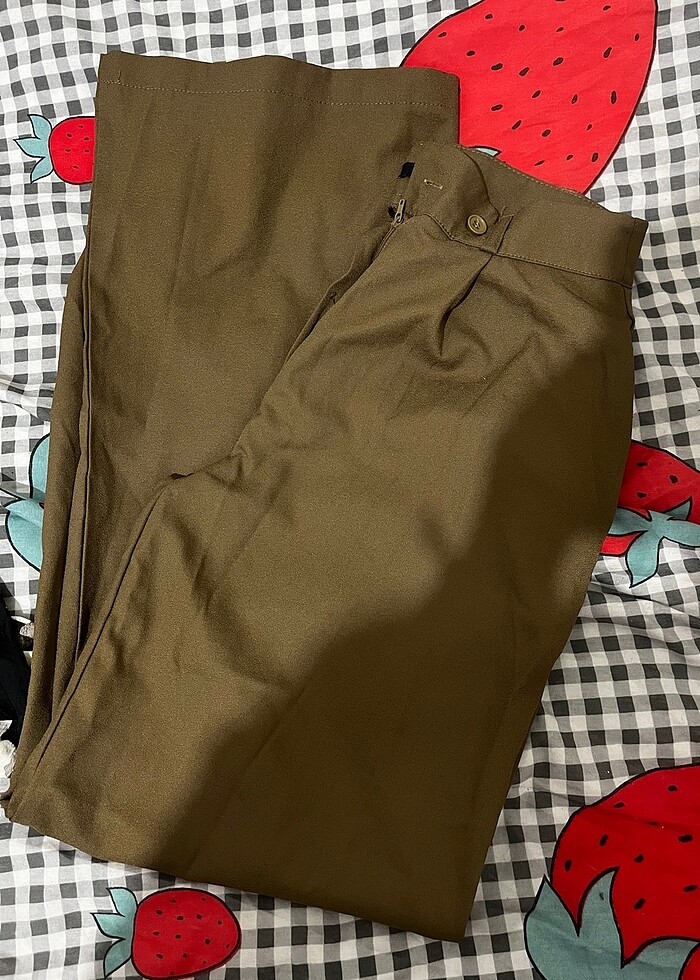 Haki wide leg pantolon - Görsel 4