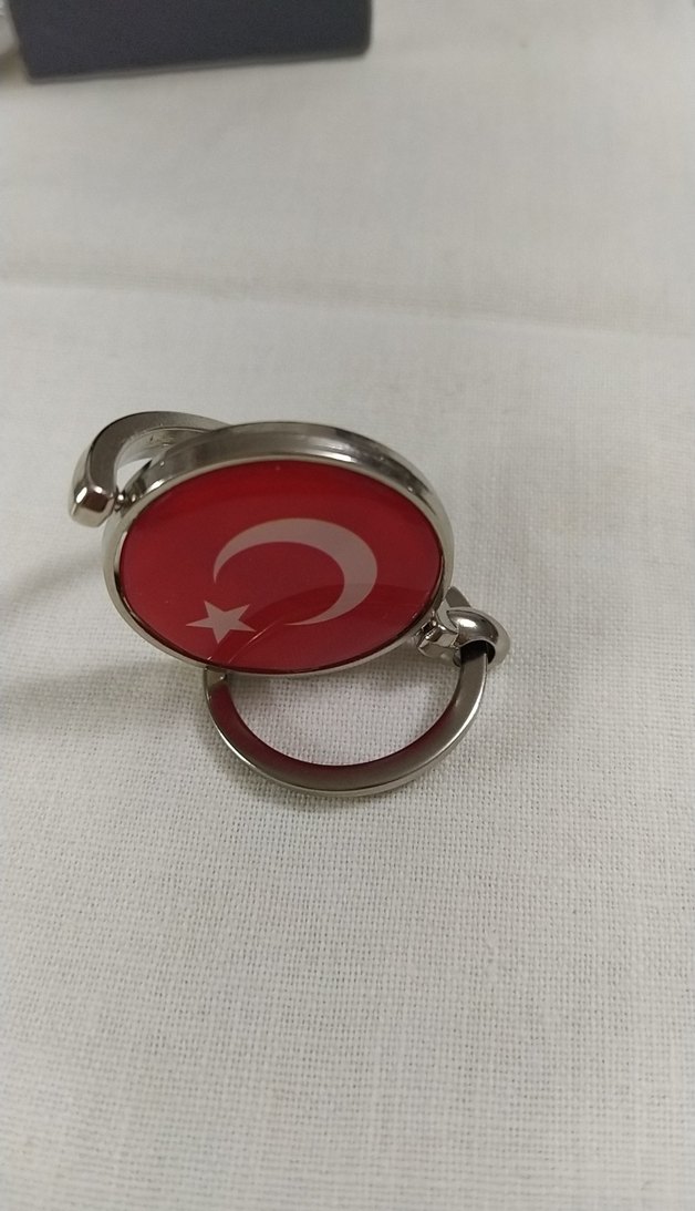 Kırmızı Ay Yıldızlı  Metal Anahtarlık - Görsel 2