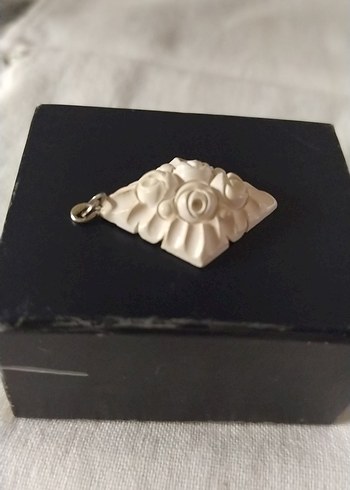 Lüle Taşı Beyaz Boncuklu Kadın Kolye Ucu - Görsel 4