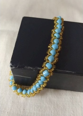 Turkuaz Boncuklu Bohem Bileklik - Görsel 2