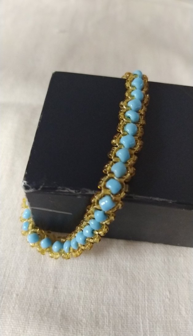Turkuaz Boncuklu Bohem Bileklik - Görsel 2