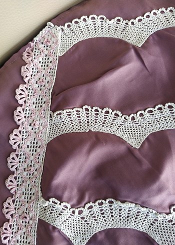 Dantelli Saten  Patchwork Kırlent - Görsel 4