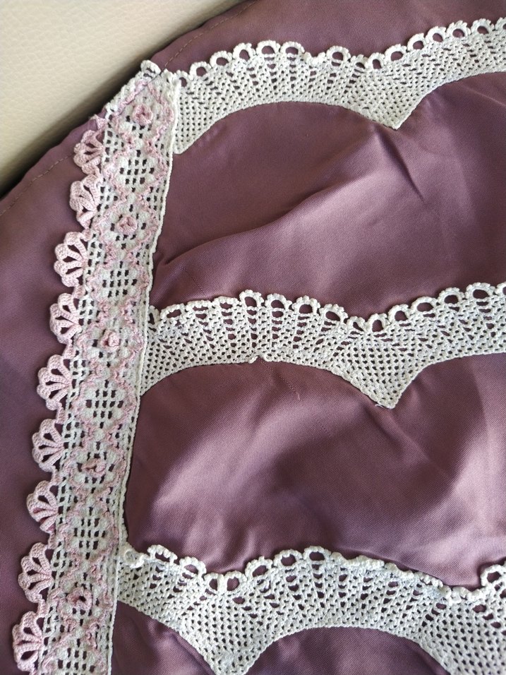 Dantelli Saten  Patchwork Kırlent - Görsel 4