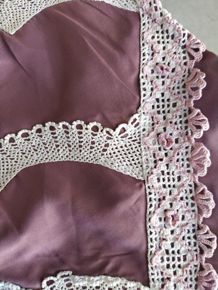 Dantelli Saten  Patchwork Kırlent - Görsel 5