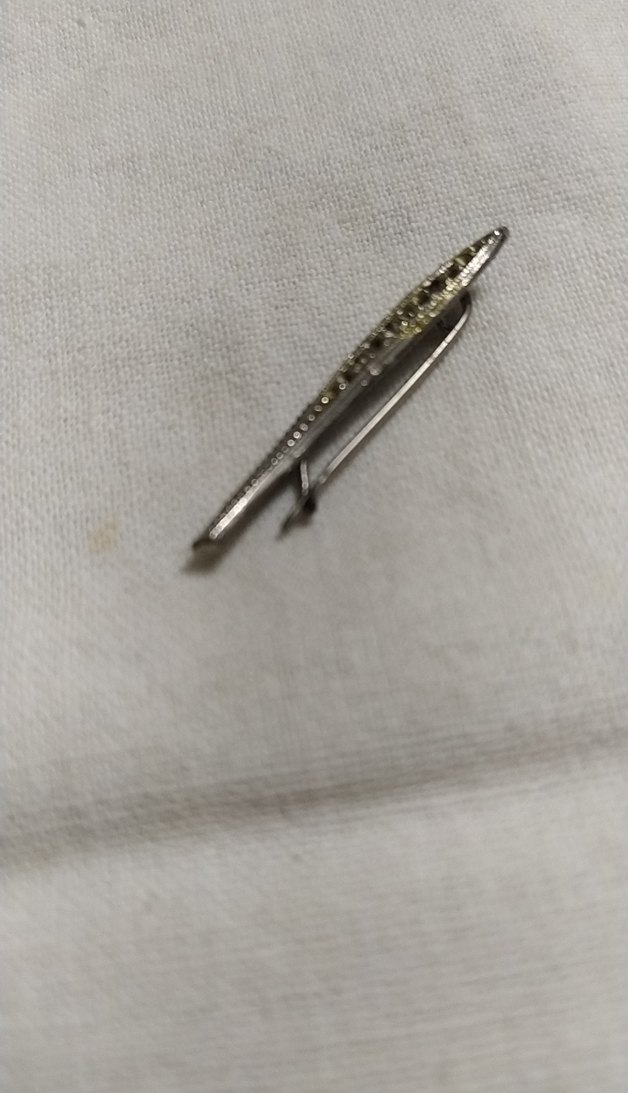 Bej Parlak Boncuklu Yılan Desenli Broş - Görsel 2