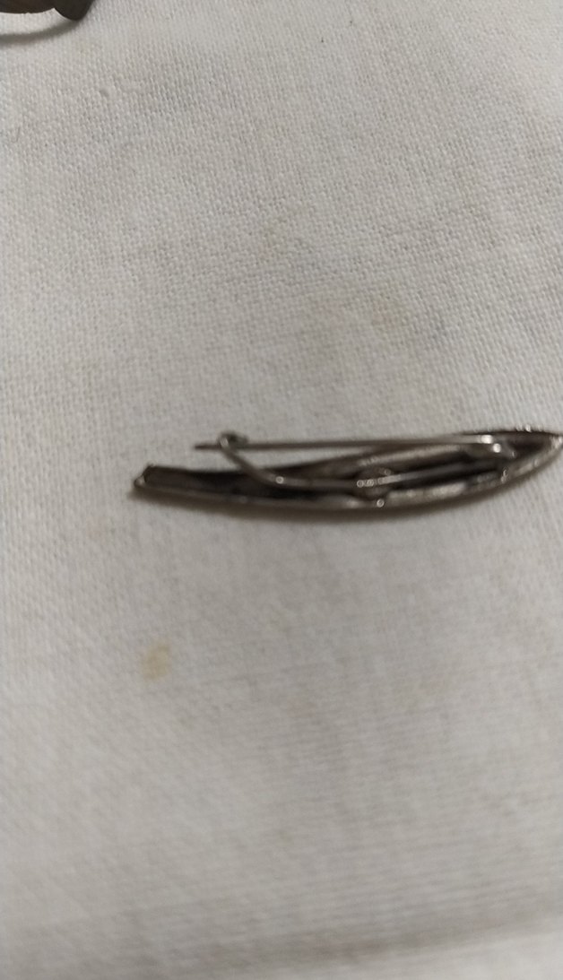 Bej Parlak Boncuklu Yılan Desenli Broş - Görsel 4