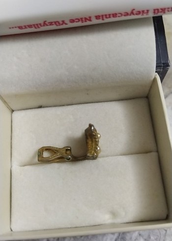 İşlemeli Boncuklu Klipsli tek Küpe - Görsel 3