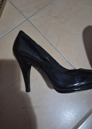 Marks & Spencer Siyah Parlak Platform Topuklu Kadın Stiletto