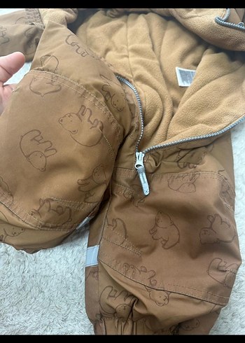 Kahverengi Kürklü Bebek Kayak Tulumu H&M - Görsel 5