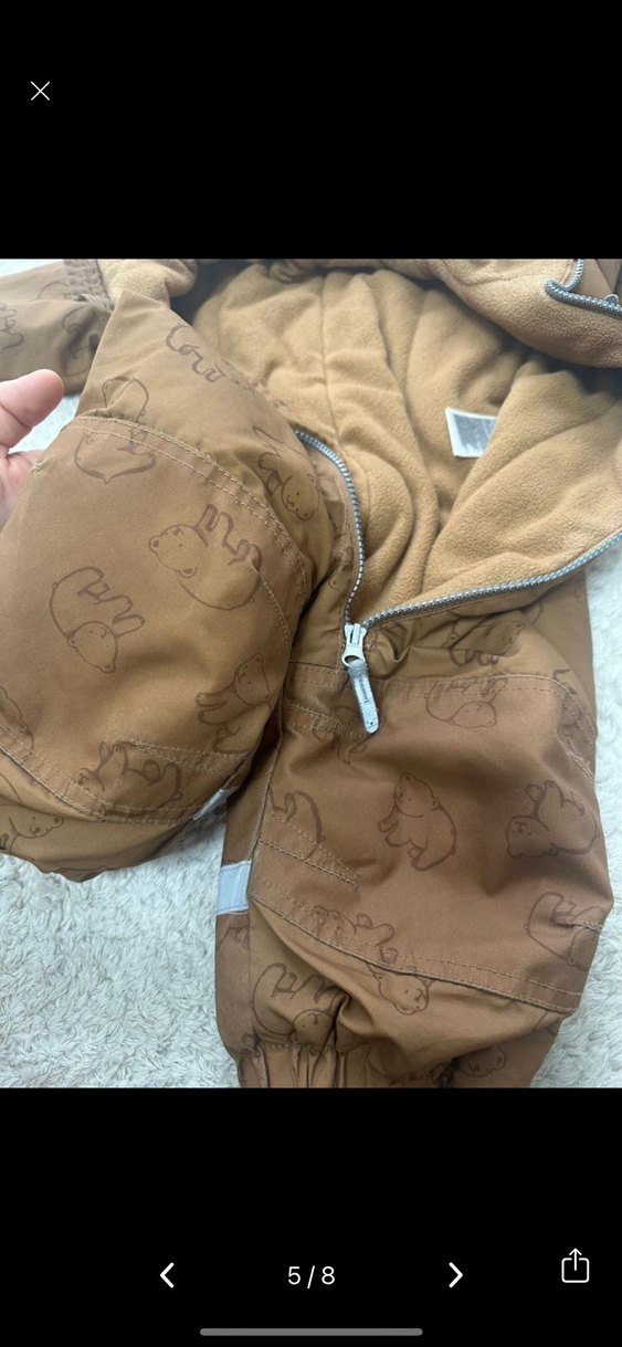 Kahverengi Kürklü Bebek Kayak Tulumu H&M - Görsel 5