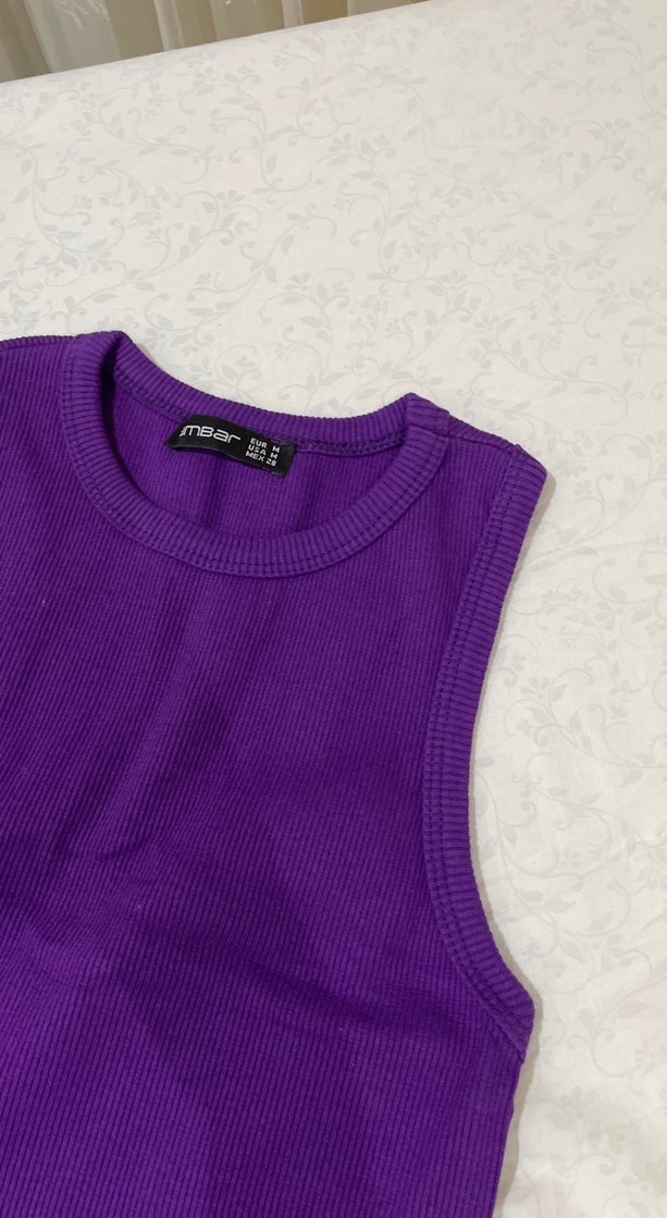 Kadın Mor Uzun Kollu Triko Elbise - Görsel 2