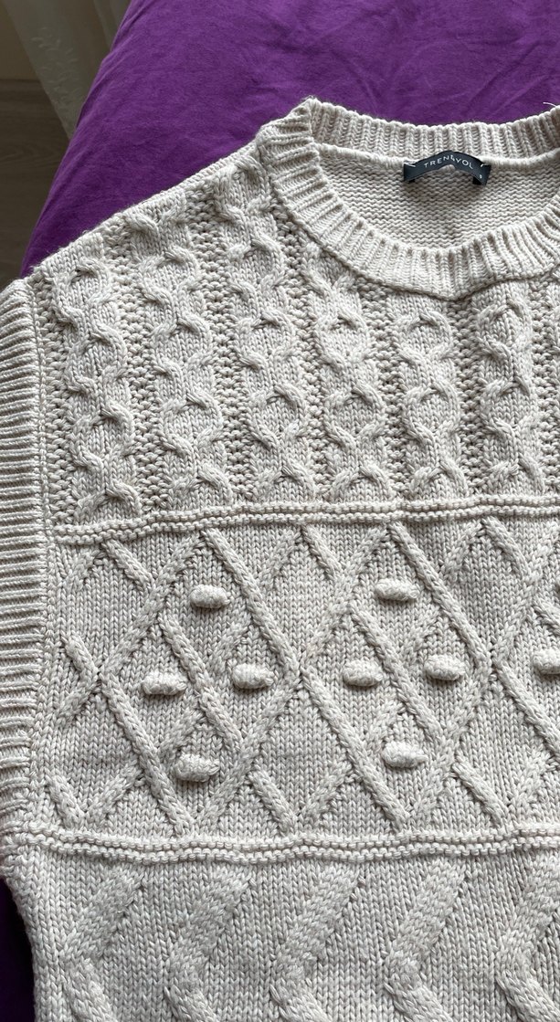 Bohem Örgü Kadın Süveter - Görsel 3