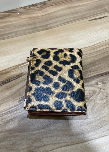 Kahverengi Deri Leopar Desenli Fermuarlı Kadın Cüzdanı - Görsel 4