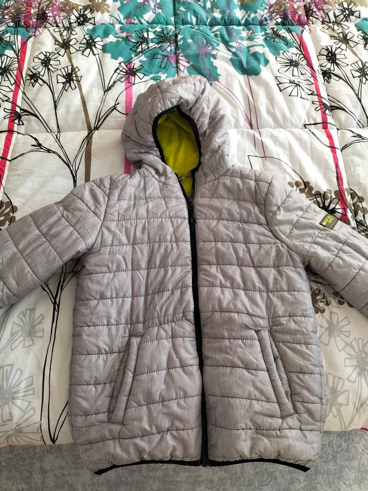 Erkek Çocuk Gri Kapüşonlu Fermuarlı Mont - Görsel 2