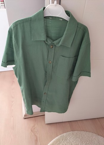 Erkek Çocuk Kısa Kollu Yeşil Gömlek - Görsel 2