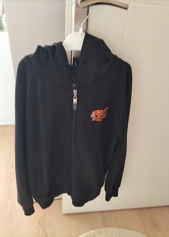 Erkek çocuk Siyah Fermuarlı Kapüşonlu Sweatshirt - Görsel 2