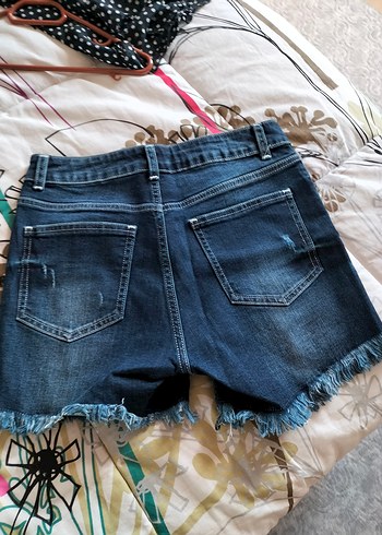 Kadın Mavi Kot Mini şort - Görsel 2