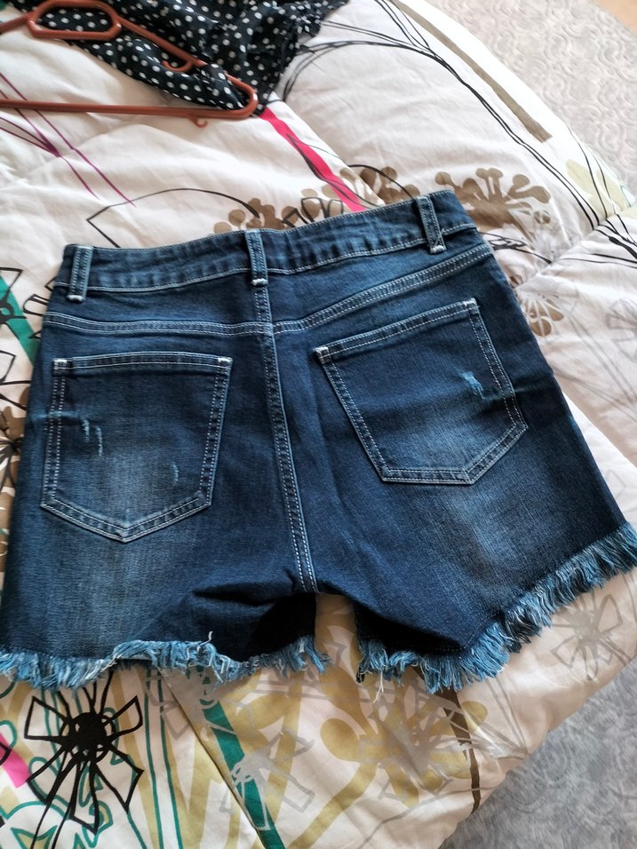 Kadın Mavi Kot Mini şort - Görsel 2