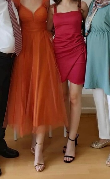 Trendyolmilla fuşya mini saten elbise - Görsel 5