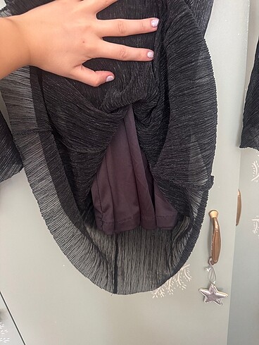 Mango siyah tül mini gece elbisesi - Görsel 6