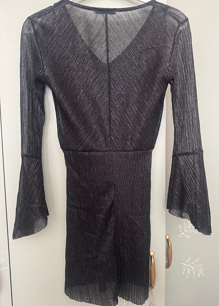 Mango siyah tül mini gece elbisesi - Görsel 2