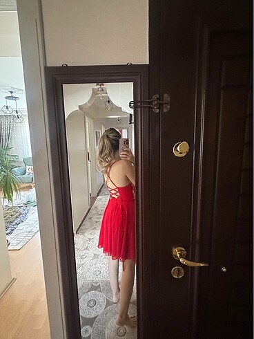 Taç abiye mini kırmızı tül - Görsel 6