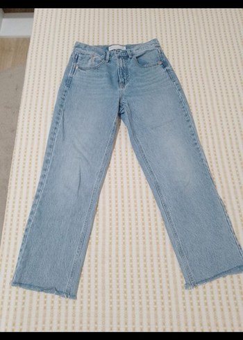 Kadın mavi Regular Fit Midi Kot Pantolon D96