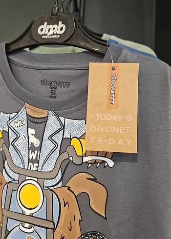 6 Yaş Beden gri Renk Erkek Çocuk Gri Kısa Kollu Biker Tişört