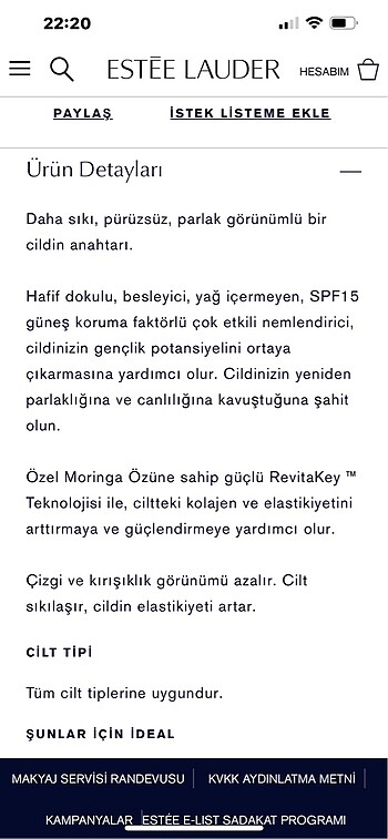  Beden Estee Lauder cilt bakım seti