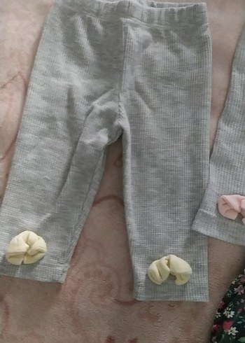 Kız Çocuk Gri Pamuklu Rahat Kesim Tayt - Görsel 4