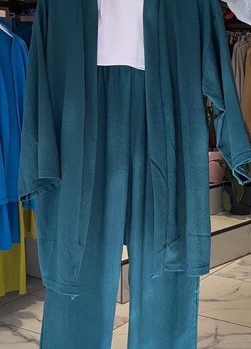 Trendyol & Milla Gofre kumaş ikili kimono takım