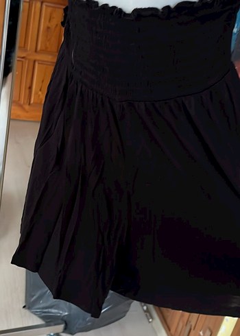 Siyah Uzun Piliseli Kadın Şort - Görsel 2