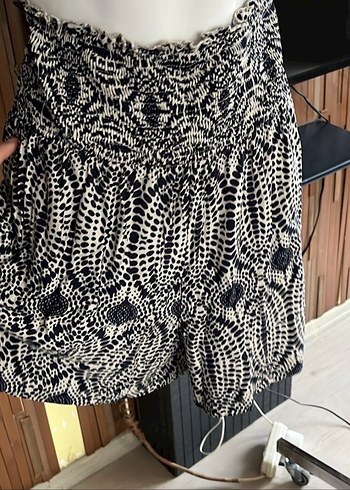 Bohem Pileli Siyah Şort - Görsel 2