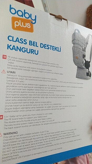 0 - 13 kg Beden gri Renk Bel destekli kanguru
