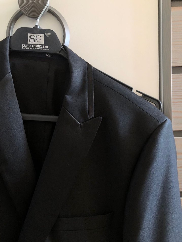 Kip marka siyah erkek takım elbise papyonlu - Görsel 2