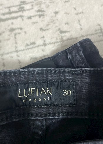30 Beden Siyah Kot Pantolon, Kemerli, Regular Fit