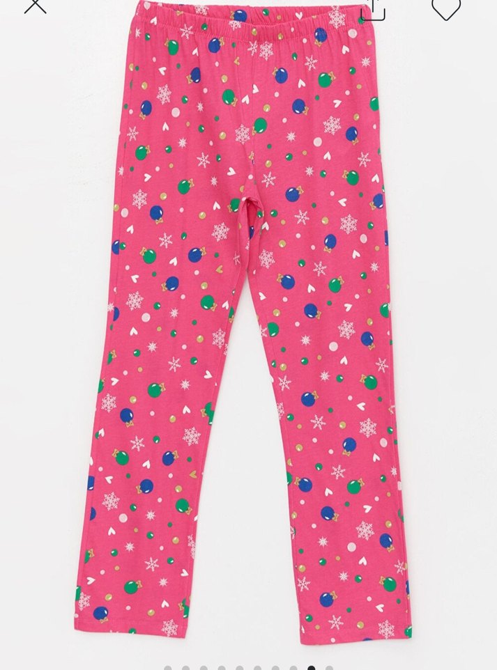 LC WAIKIKI  Desenli Pembe Uzun Kollu Kadın Pijama Takımı - Görsel 2