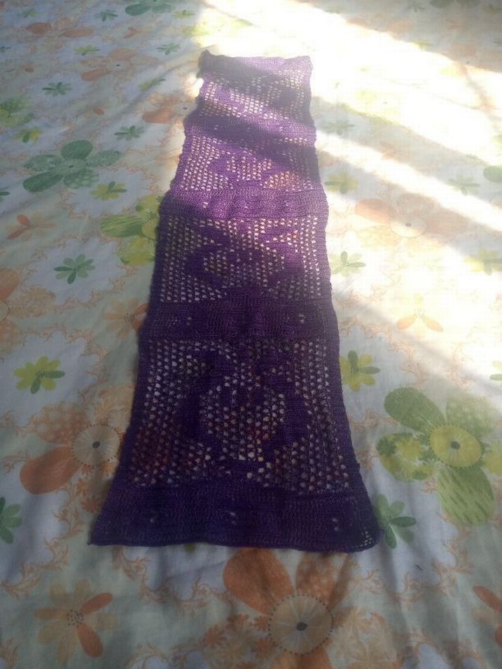 Mor Bohem El Örgüsü Örtü - Görsel 2